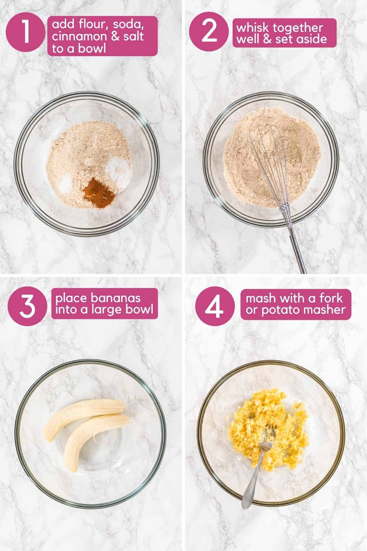 How to make blueberry banana oatmeal muffins.