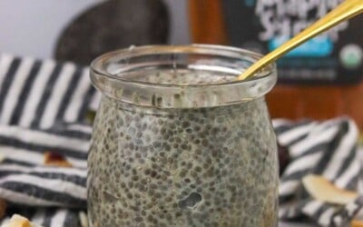 Protein & Fiber packed chia seed pudding.