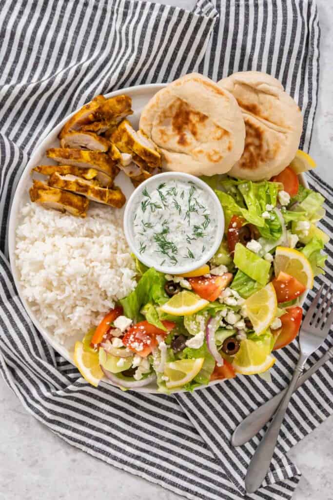 Easy Chicken Shawarma Plate Colleen Christensen Nutrition