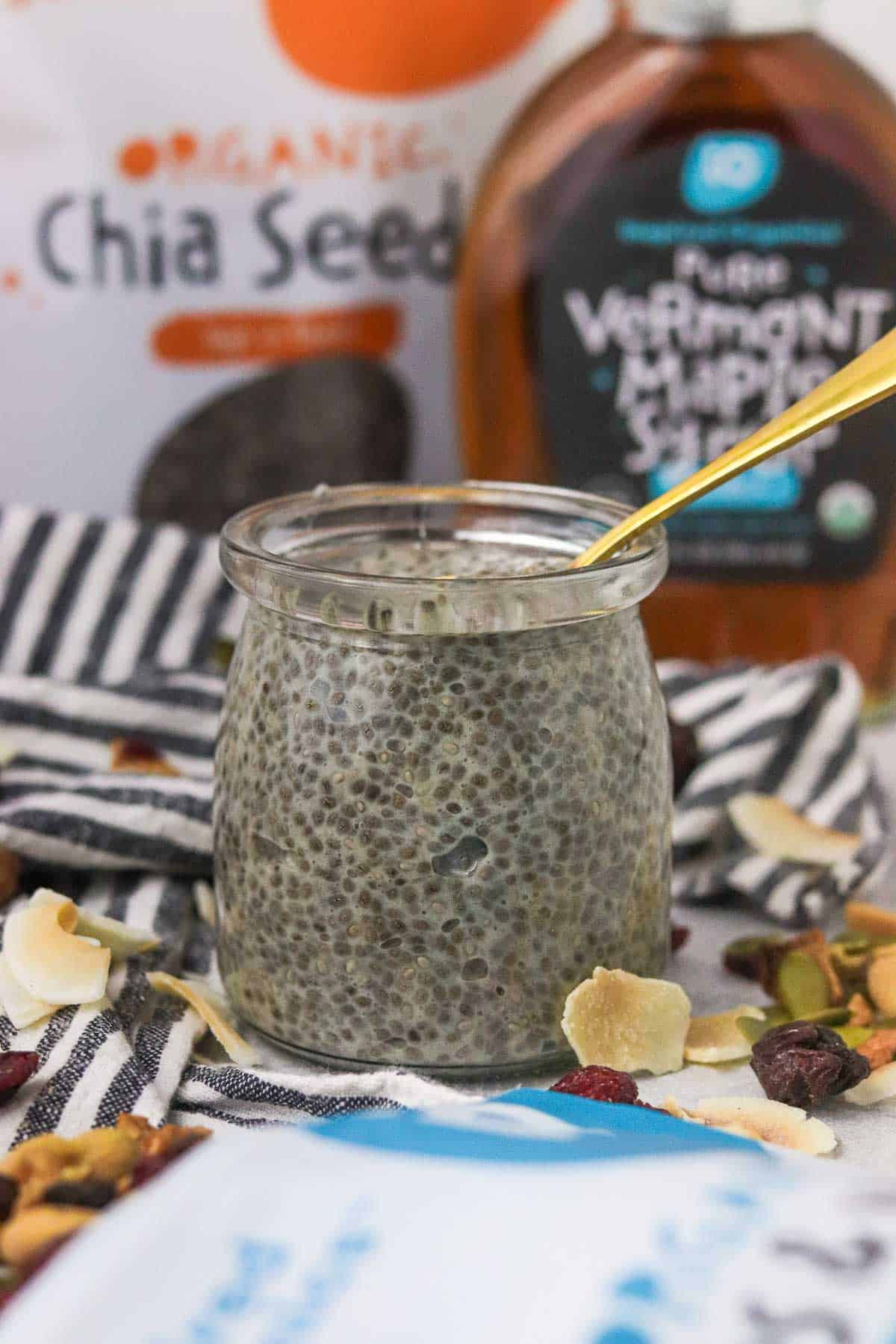 protein chia pudding with no toppings.