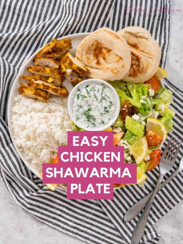 Easy Chicken Shawarma Plate Web Story Cover.