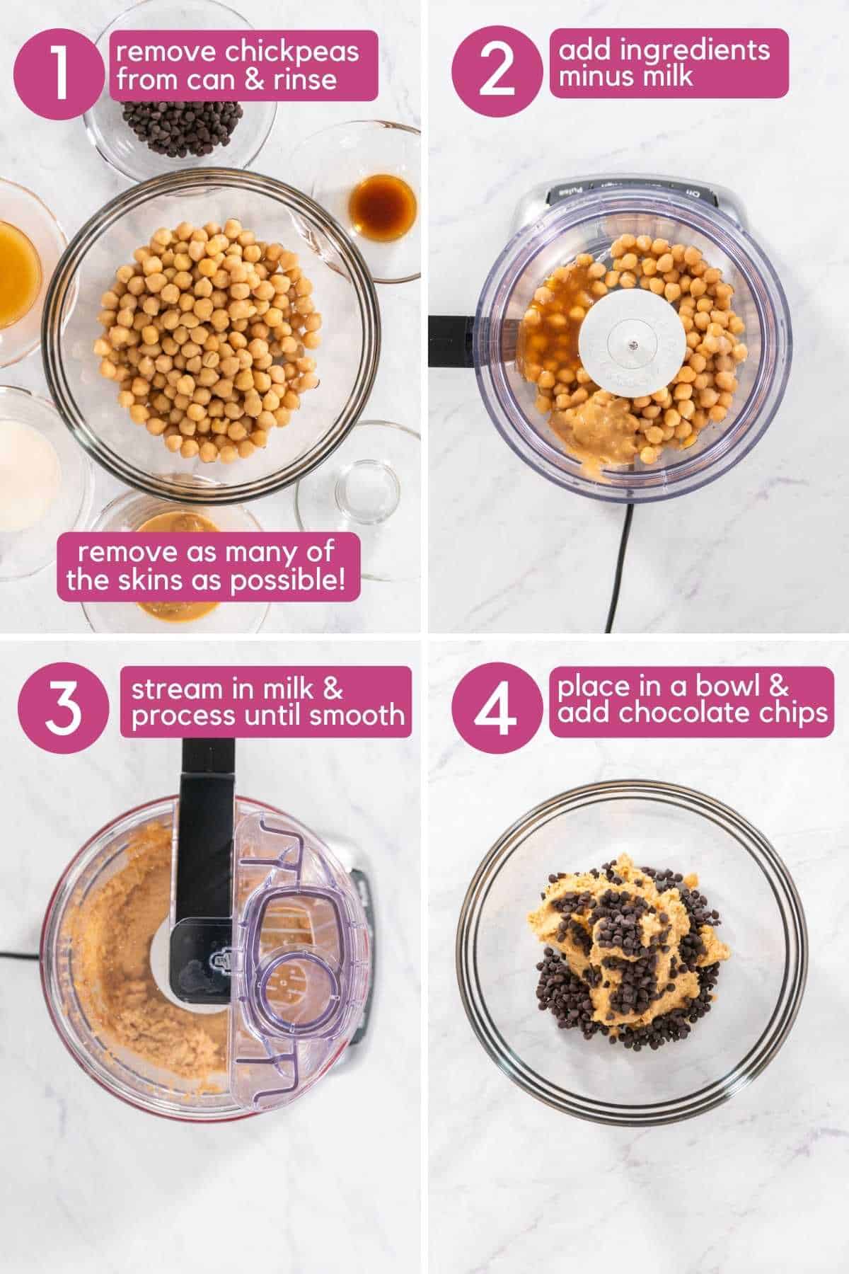 How To Make chocolate chip cookie dough hummus.