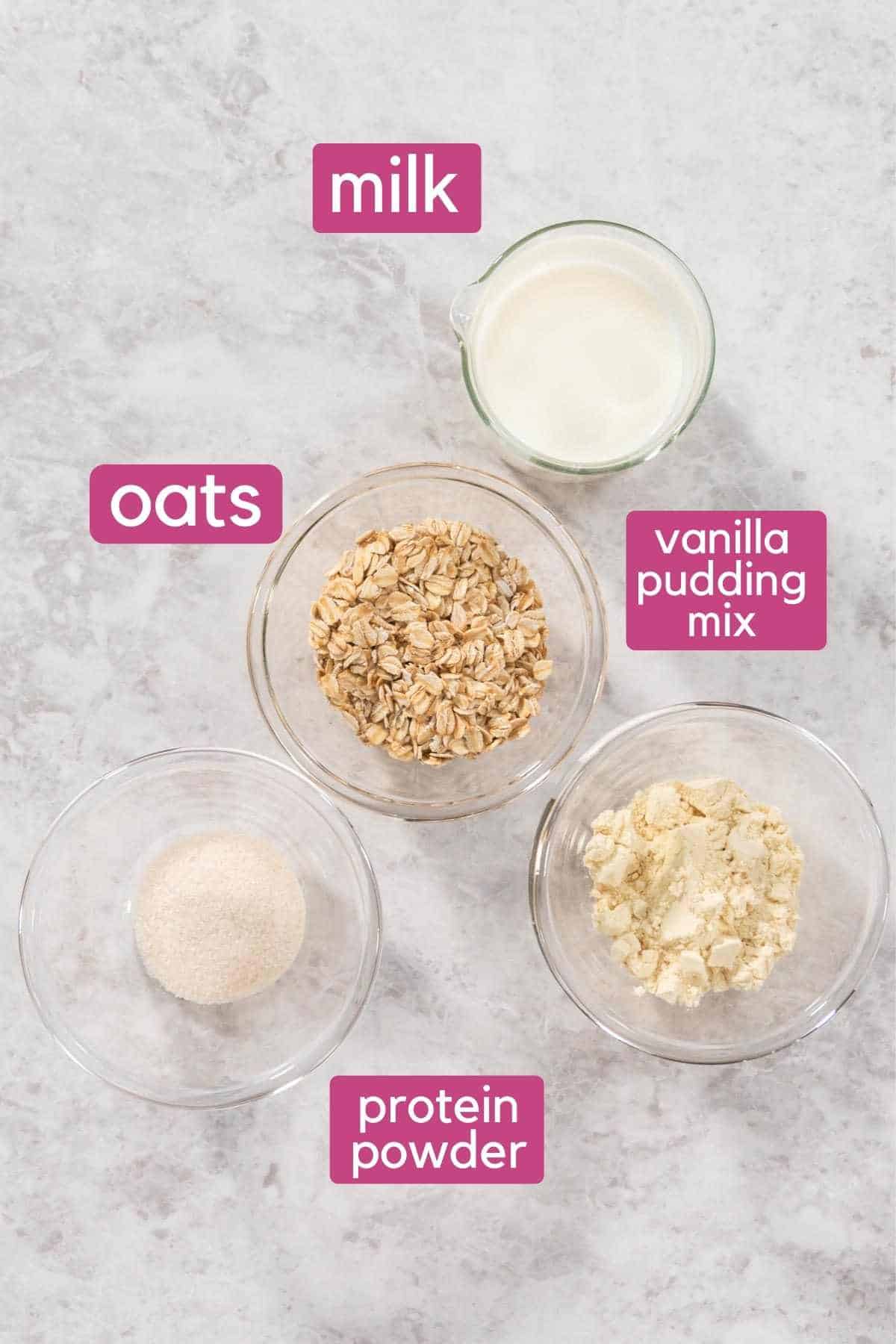 Protein Overnight Oats (PROATS) Ingredients.