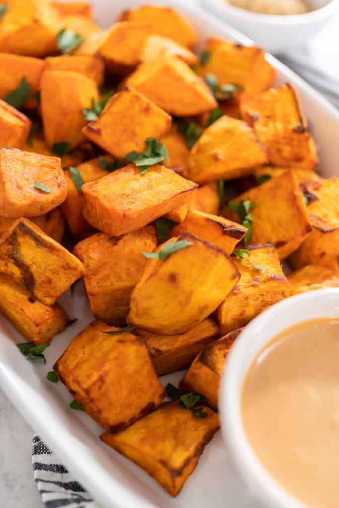 Easy Air Fryer Sweet Potato Cubes Colleen Christensen Nutrition