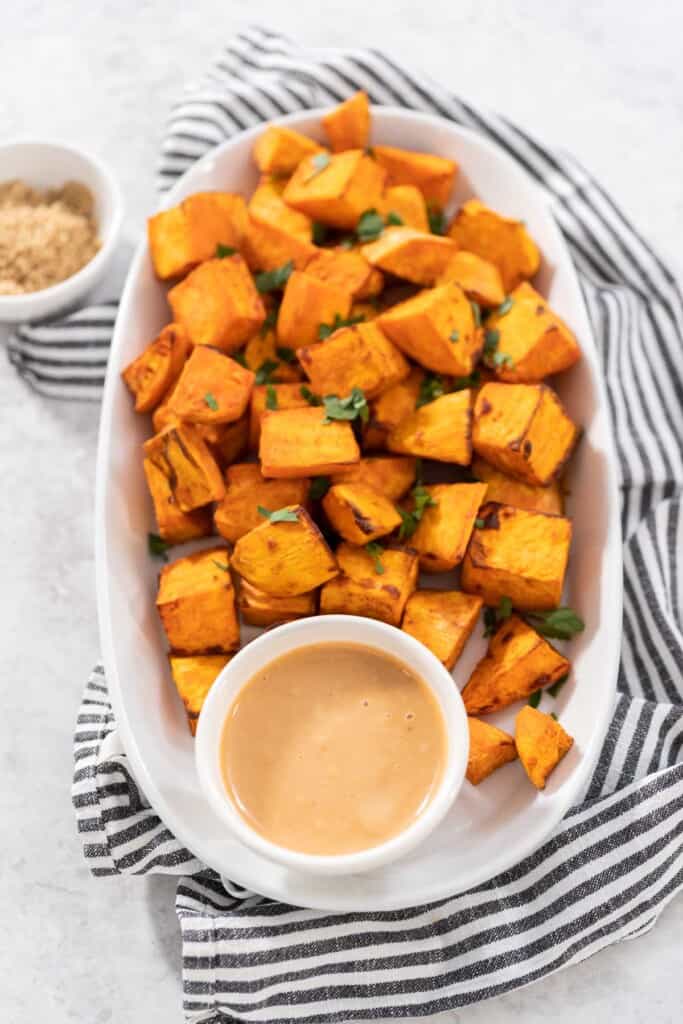 Easy Air Fryer Sweet Potato Cubes Colleen Christensen Nutrition