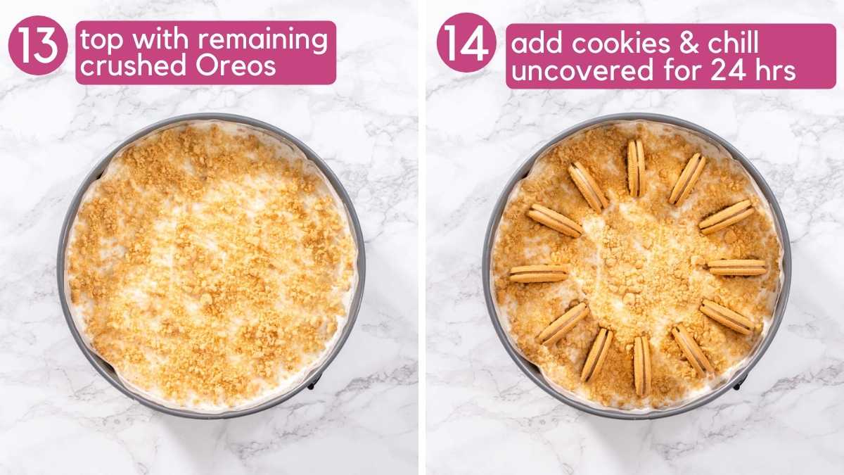 How to finish the Golden Oreo Cheesecake.