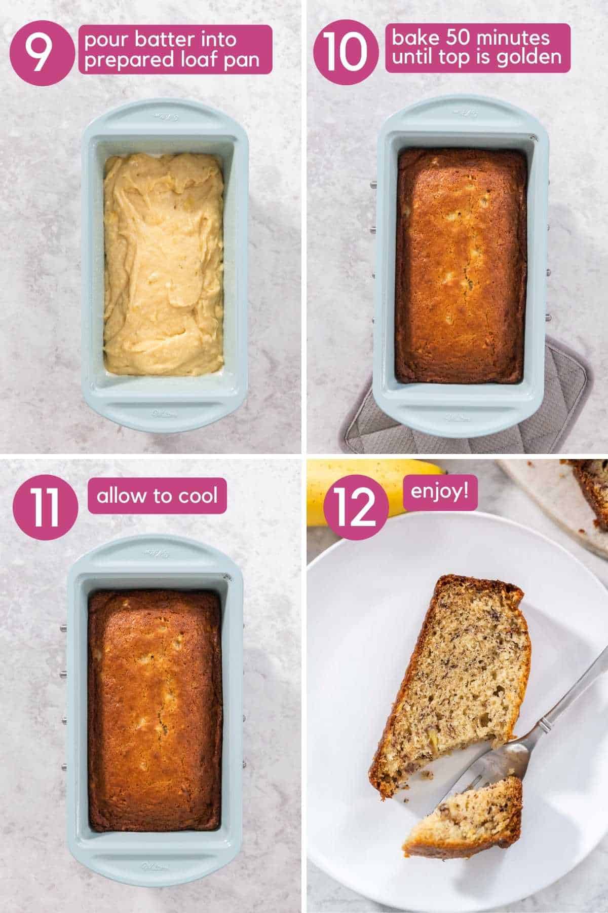 Pour into pan and bake for one bowl banana bread.