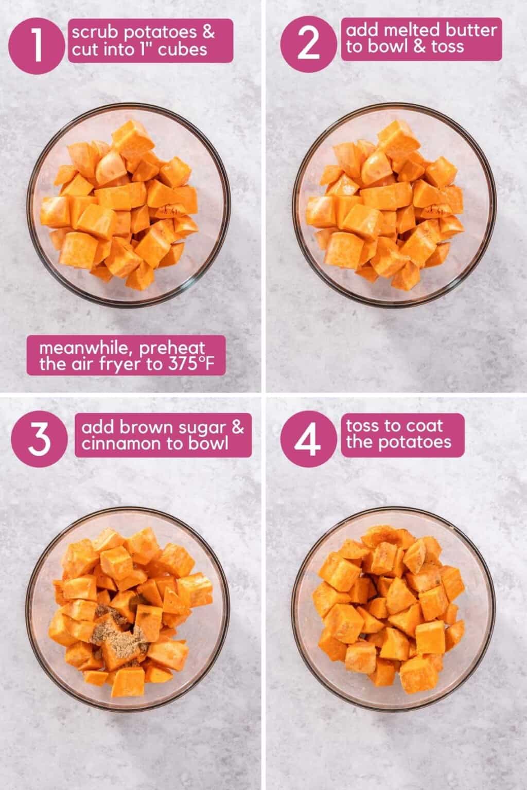 Easy Air Fryer Sweet Potato Cubes Colleen Christensen Nutrition