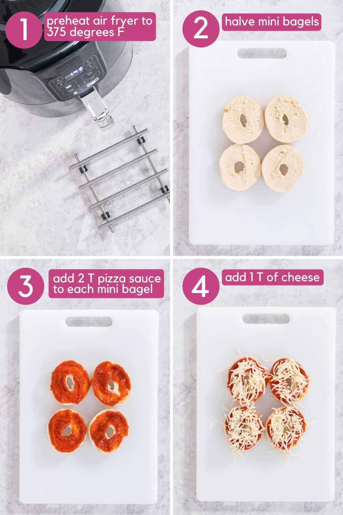 Air fryer pizza bagels how to prepare.