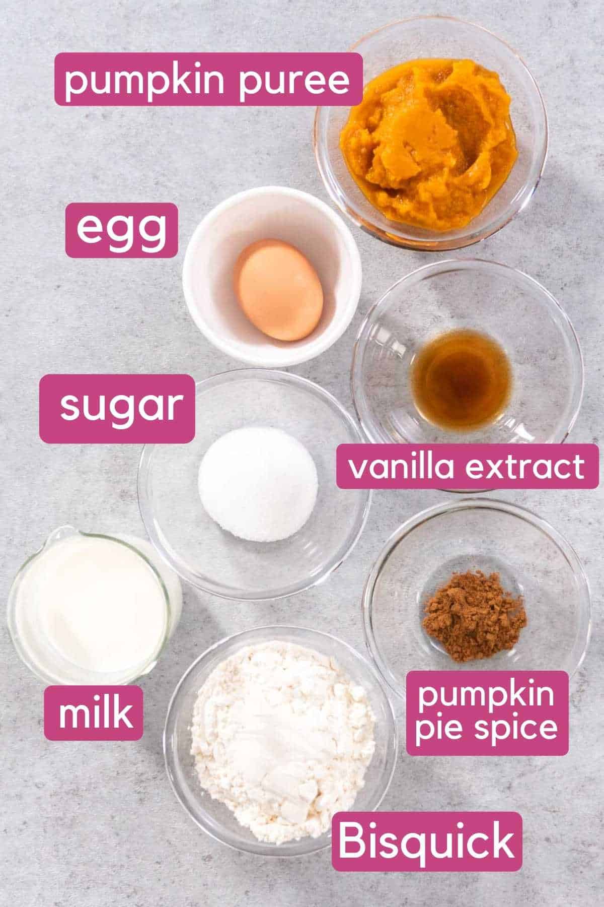 Bisquick Pumpkin Pancake Ingredients.