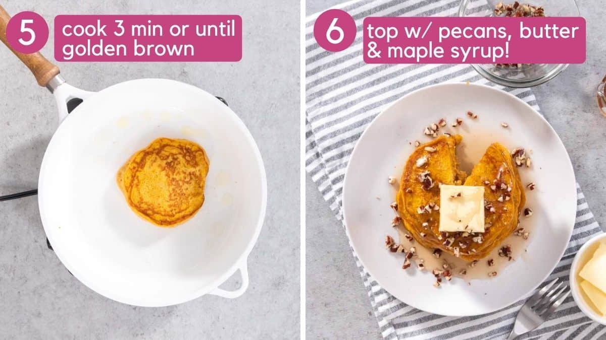 Bisquick Pumpkin Pancakes-last two steps!