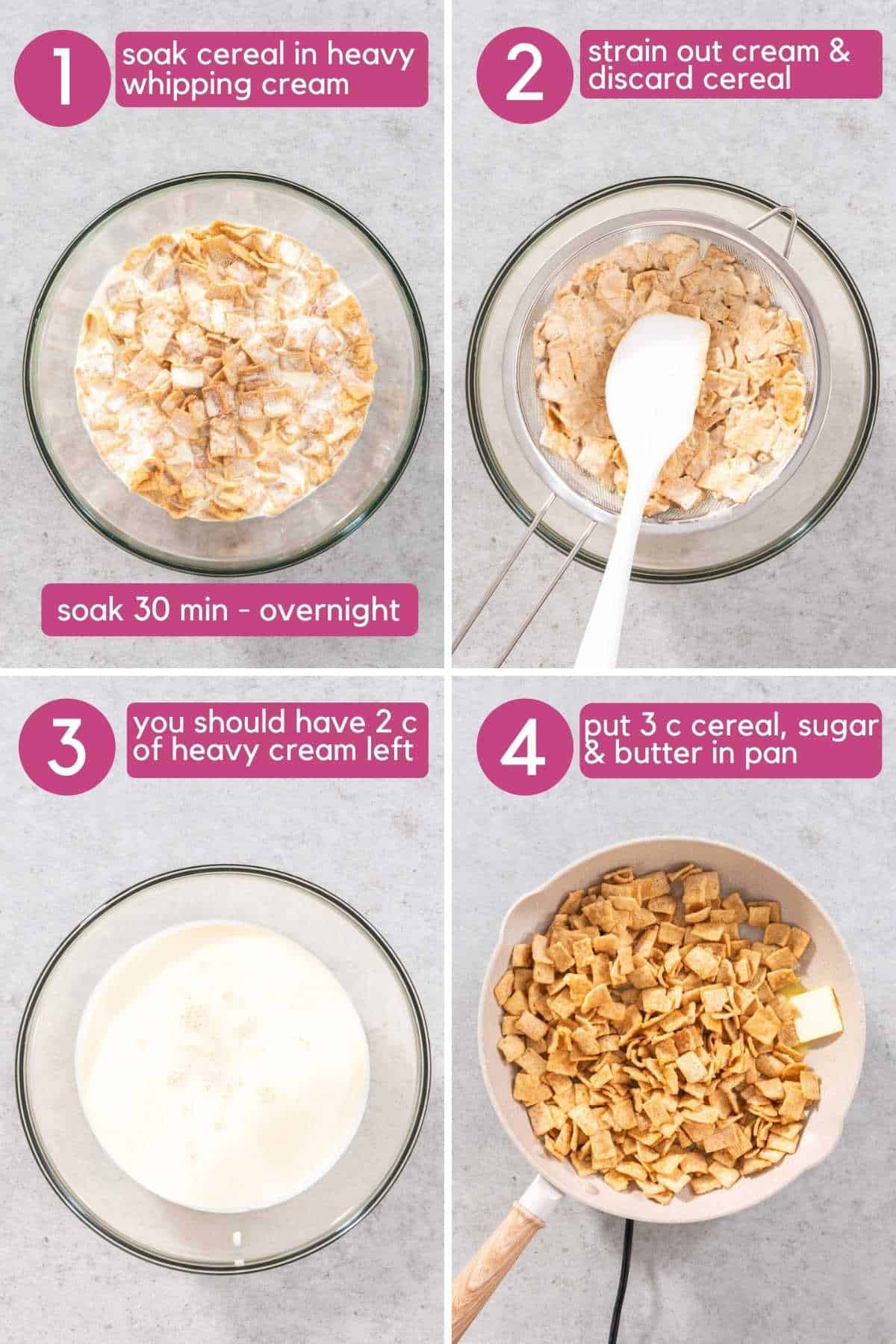 No Churn Cinnamon Toast Crunch Ice Cream how to make cereal heavy cream.