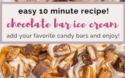 easy 10 minute recipe. chocolate bar ice cream.