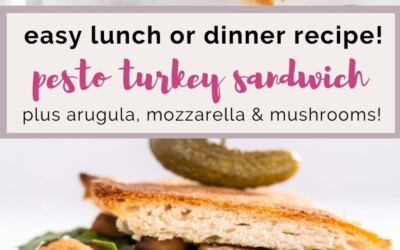 easy lunch or dinner recipe pesto turkey sandwich.