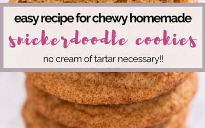 easy recipe for chewy homemade snickerdoodle cookies.
