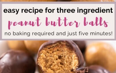 easy recipe for three ingredient peanut butter balls.