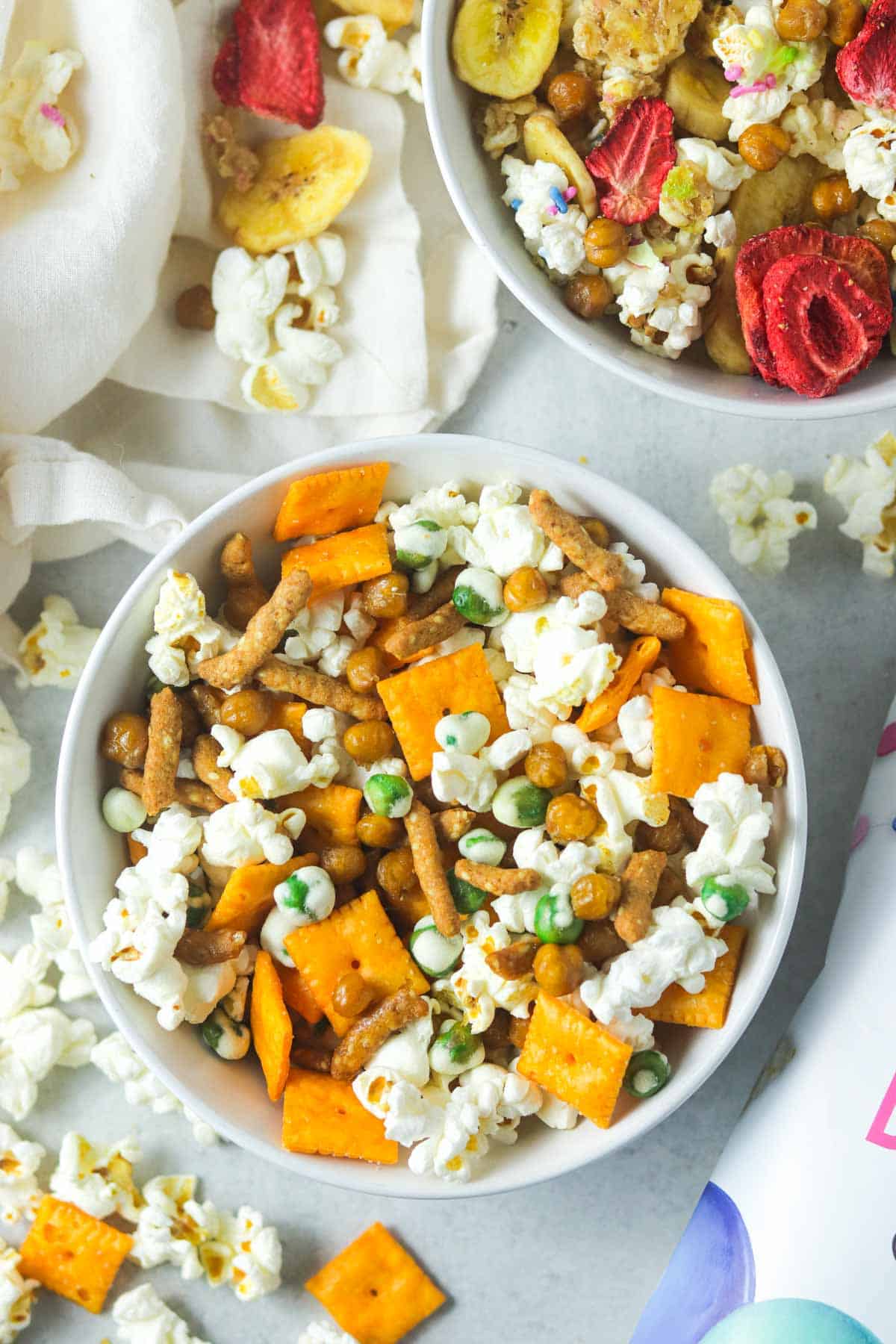 savory popcorn trail mix in a bowl