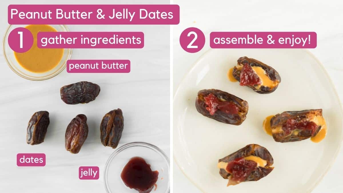peanut butter and jelly dates instructions with jelly