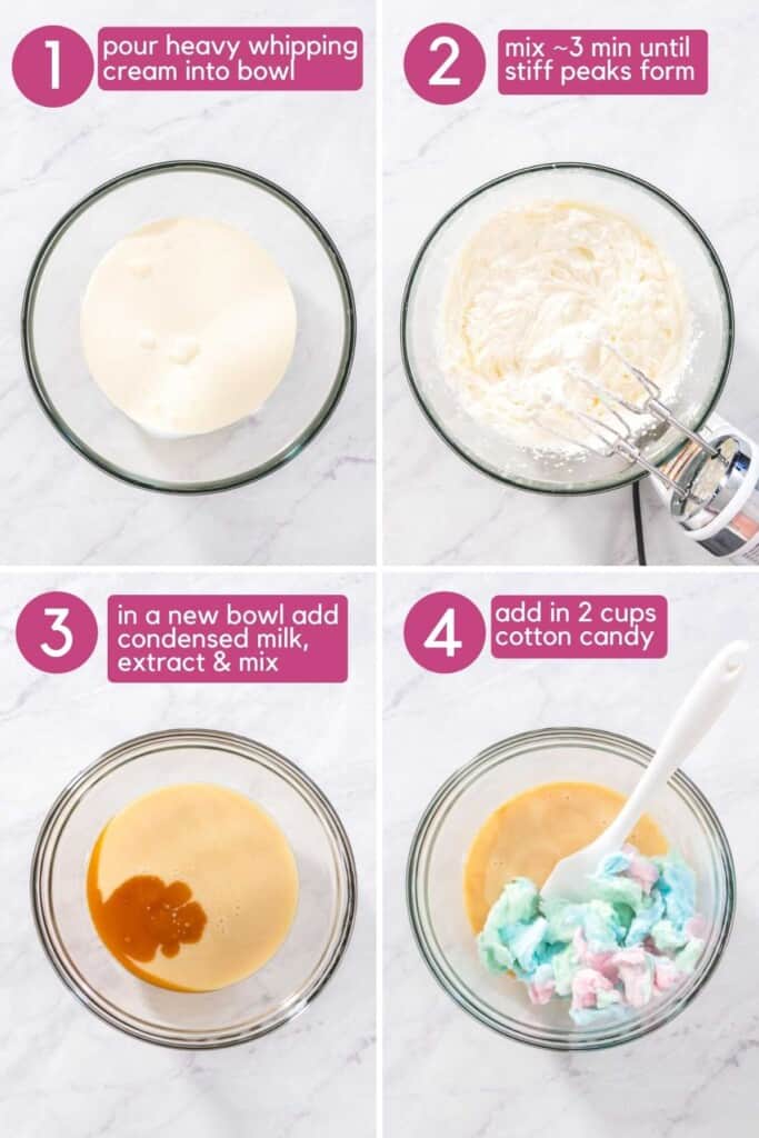 No-Churn Cotton Candy Ice Cream - Colleen Christensen Nutrition