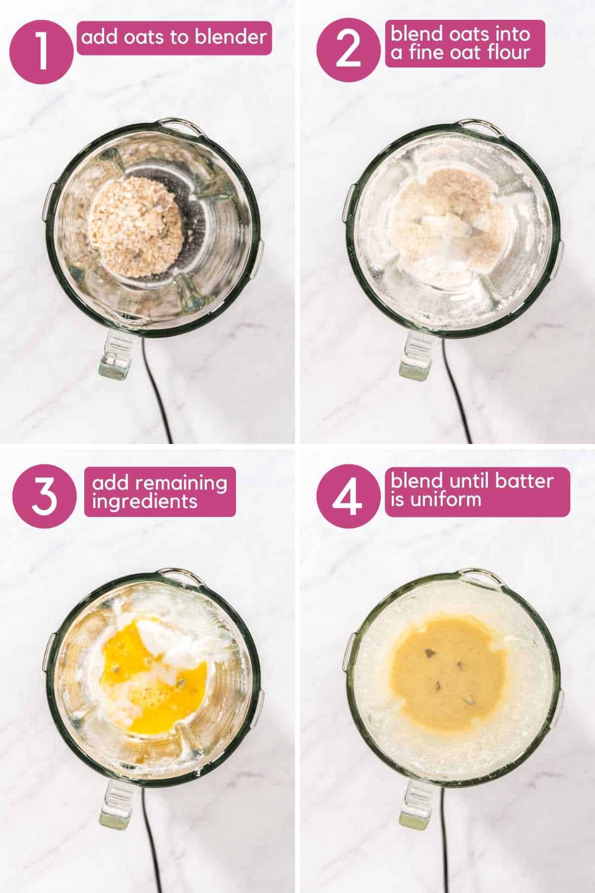 Blend ingredients for protein baked oats.