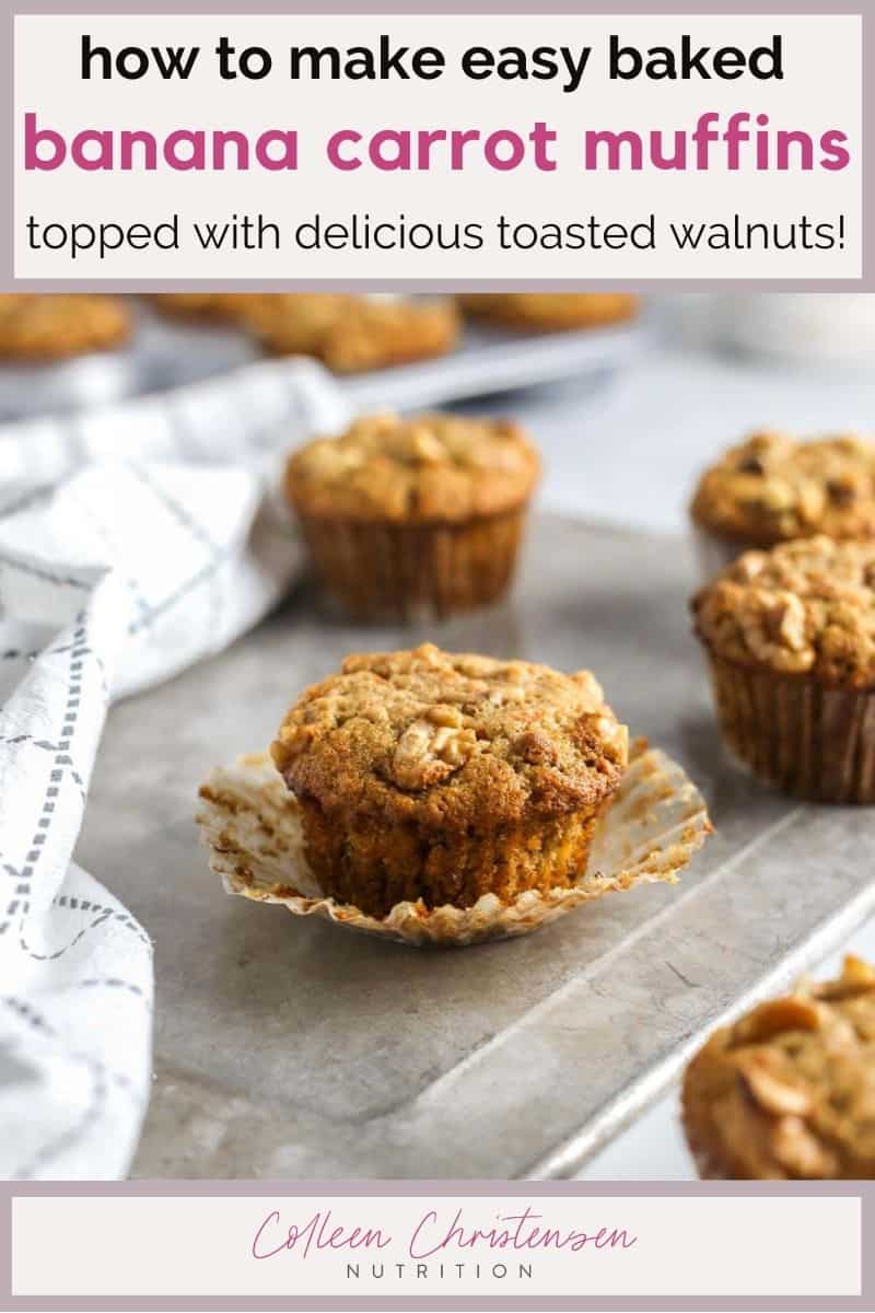 Easy Banana Carrot Muffins - Colleen Christensen Nutrition