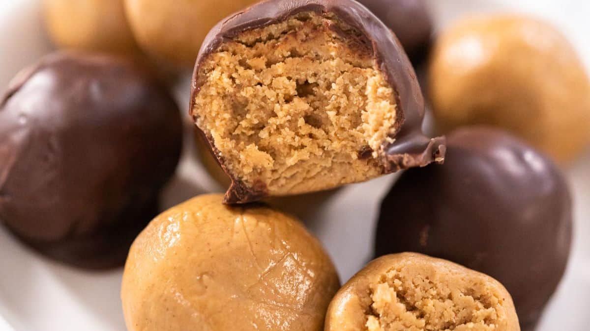 3 ingredient peanut butter balls.